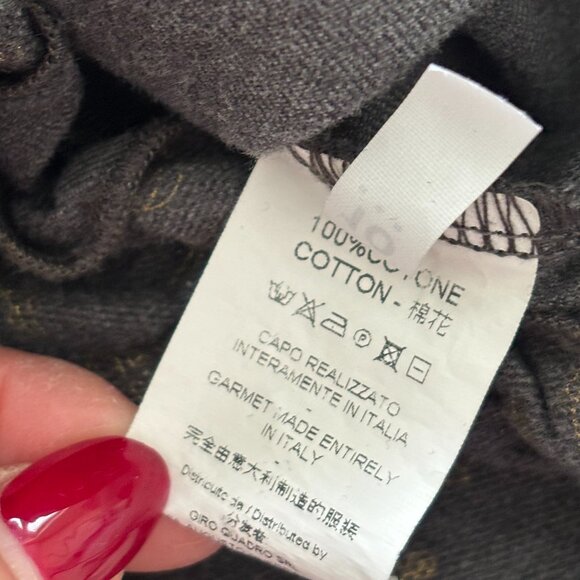 Girls Gray Print Cotton Blouse with Gold Buttons - Size 10 - Picture 5 of 11